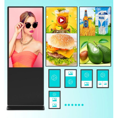 Ultra Slim Indoor Floor Standing Digital Signage Kiosk