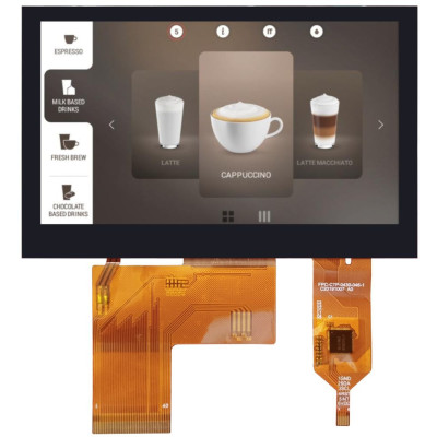 Pantalla TFT de 7,0 pulgadas, luminancia de 800 cd/m2 con panel táctil resistivo de 4 hilos e interfaz LVDS de Digiwise
